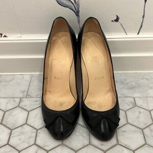 Christian Louboutin black heels with bow